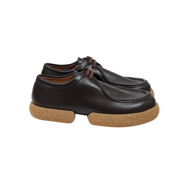 Dries Van Noten Platform Derby US11.5 44.5 Brown Leather Chunky Oxford Cork Sole